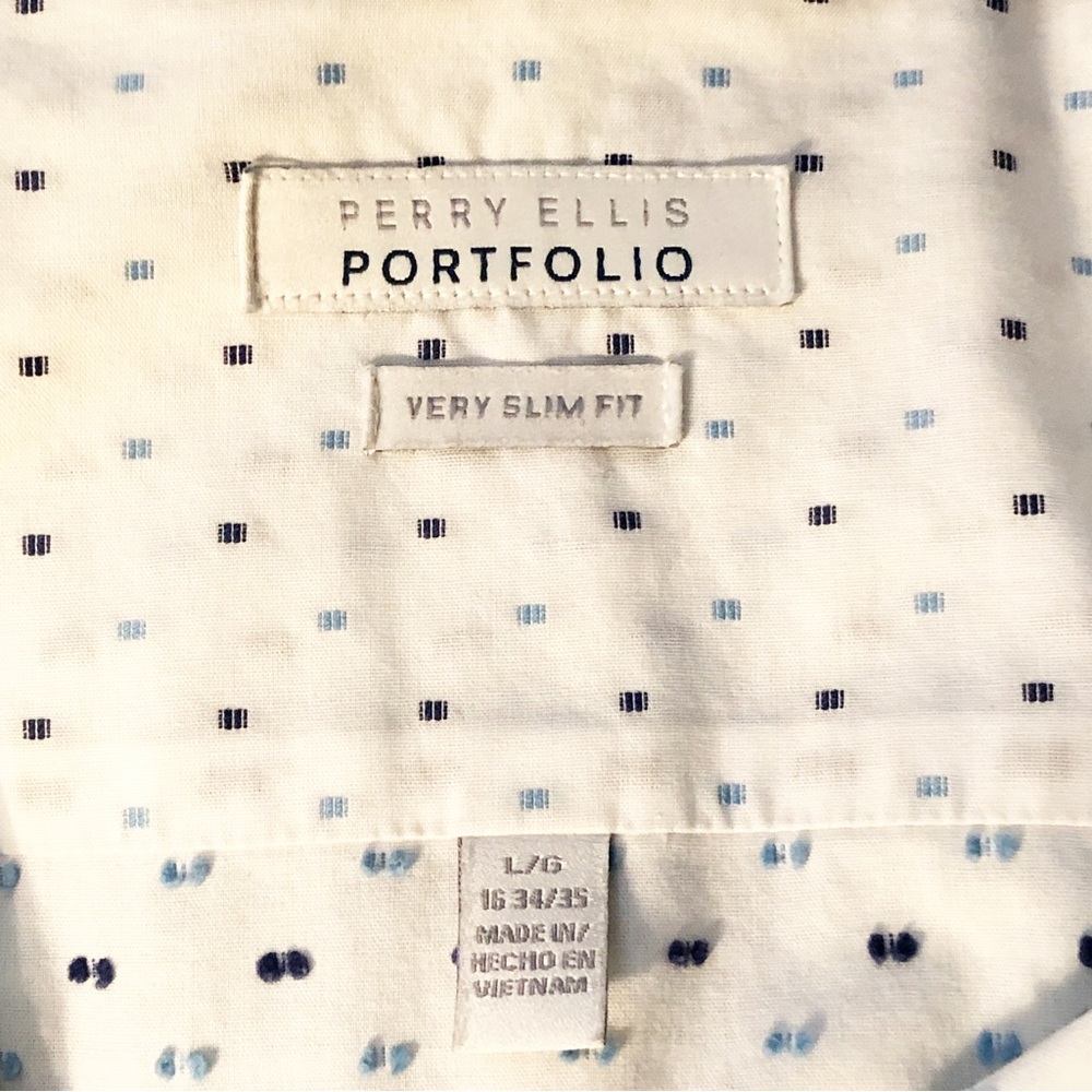 Perry Ellis Portfolio Very Slim Fit LS Button Front Shirt - Picture 5 of 5